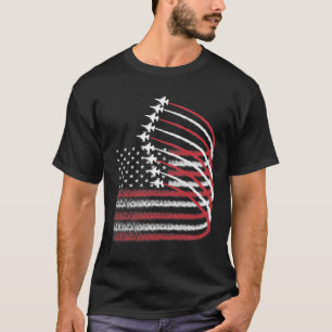 Camiseta 4 De Julio Bandera Jet Estadounidense Patriótica E