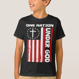 Camiseta 4 De Julio Bandera Patriótica Cristiana Una Nación