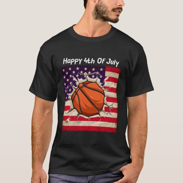 Camiseta 4 De Julio Basketball Cuarta Familia Eeuu (Anverso)