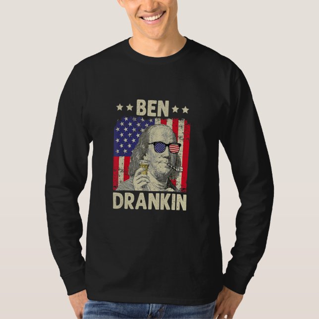 Camiseta 4 De Julio Beber El Día De La Independencia De Ben (Anverso)