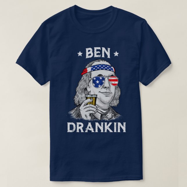Camiseta 4 De Julio Ben Drankin Benjamin Franklin (Diseño del anverso)