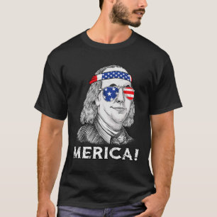 Camiseta 4 De Julio Ben Franklin Merica Niños Chicas De EEU