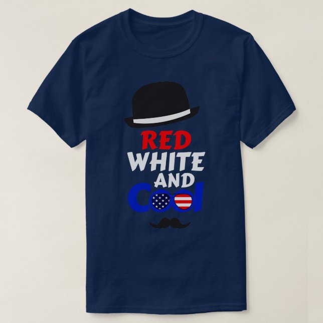 Camiseta 4 De Julio Blanco Rojo Y Guay 6 (Diseño del anverso)