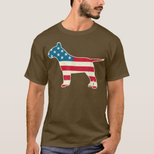 Camiseta 4 de julio Bull Terrier Perro Bandera Americana Es