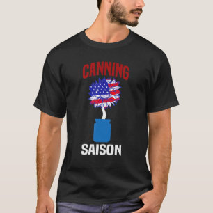 Camiseta 4 De Julio Canning Saison Usa Sun Flower Jar Flag