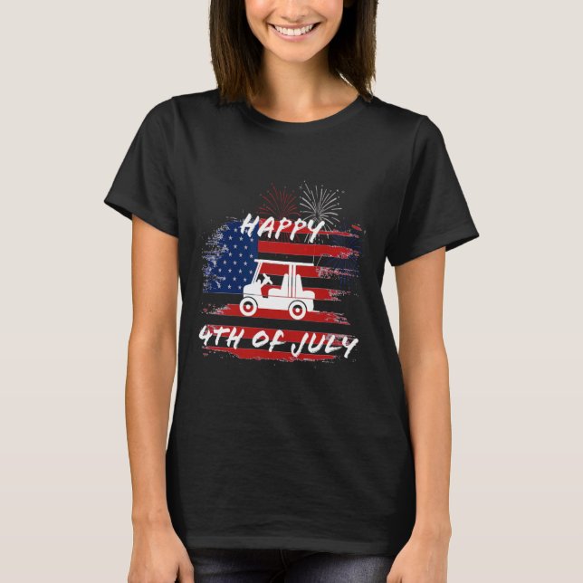 Camiseta 4 De Julio Carro Ameri De Golf De Desfile De Loopi (Anverso)
