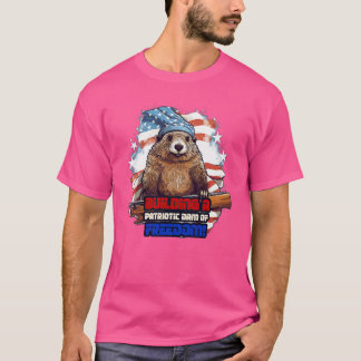 Camiseta 4 de julio Castor americano construyendo un D patr