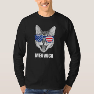 Camiseta 4 De Julio Cat Meowica Merica Menusa American Fla