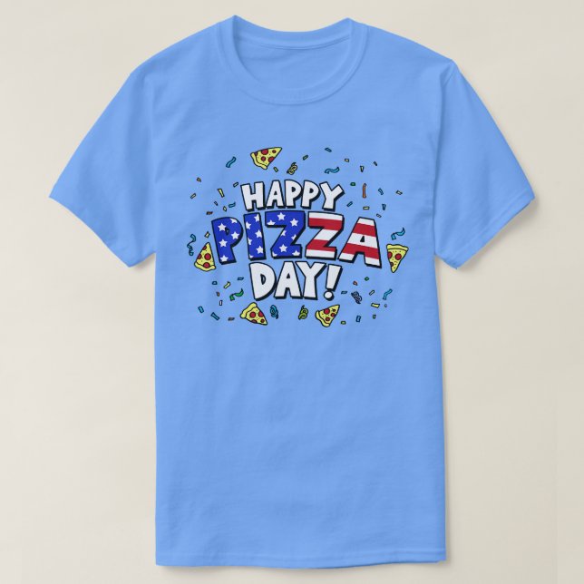 Camiseta 4 De Julio Celebración Pizza Patriótica Americana  (Diseño del anverso)