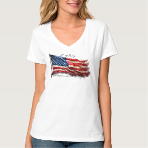 Camiseta 4 de julio - Celebrar con la bandera de los Estado