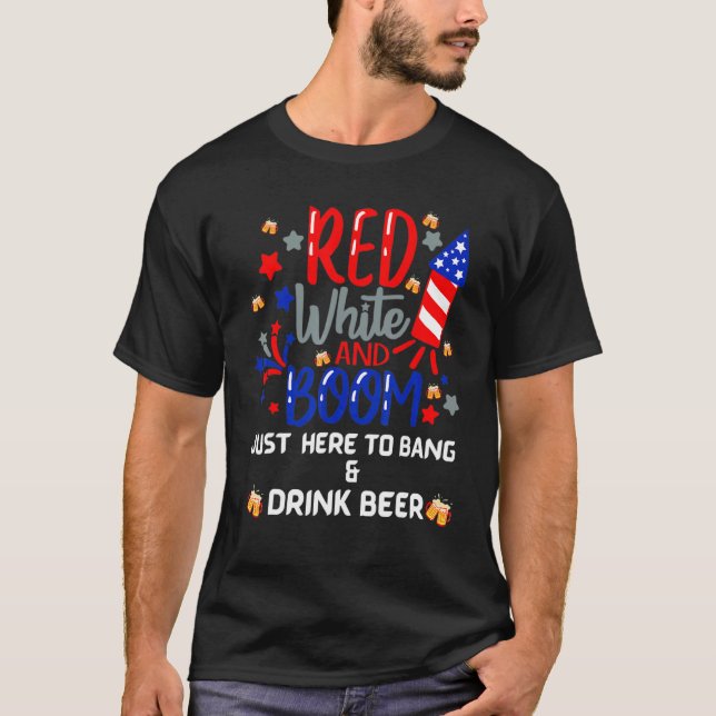 Camiseta 4 de julio, cerveza, estoy aquí para B (Anverso)