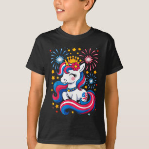 Camiseta 4 De Julio Chicas Unicornios Niños Pequeños Americ