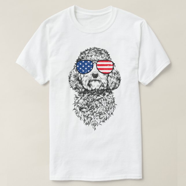 Camiseta 4 de julio Cockapoo Doodle Perro Patriótico EEUU S (Diseño del anverso)
