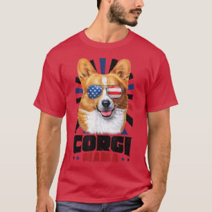 Camiseta 4 De Julio Corgi Mama