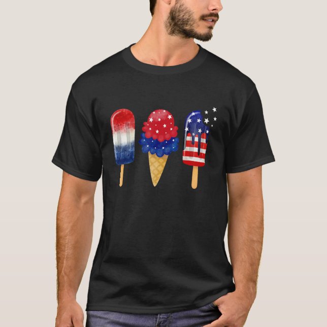 Camiseta 4 de julio Cumbre Patriótica de la Bandera Popsicl (Anverso)