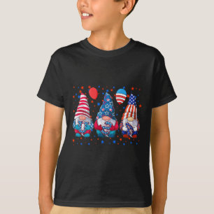 Camiseta 4 De Julio Cute Gnomes Bandera Estadounidense Inde