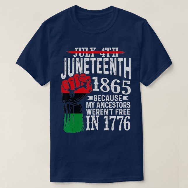 Camiseta 4 de julio de 1865 por regalo de mis antepasados (Diseño del anverso)