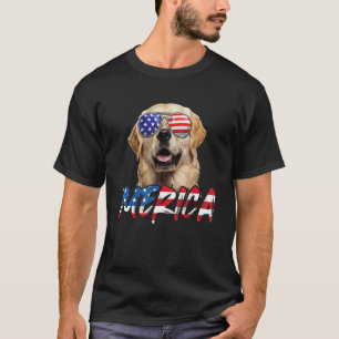 Camiseta 4 de julio de 2014 Golden Retriever Merica America
