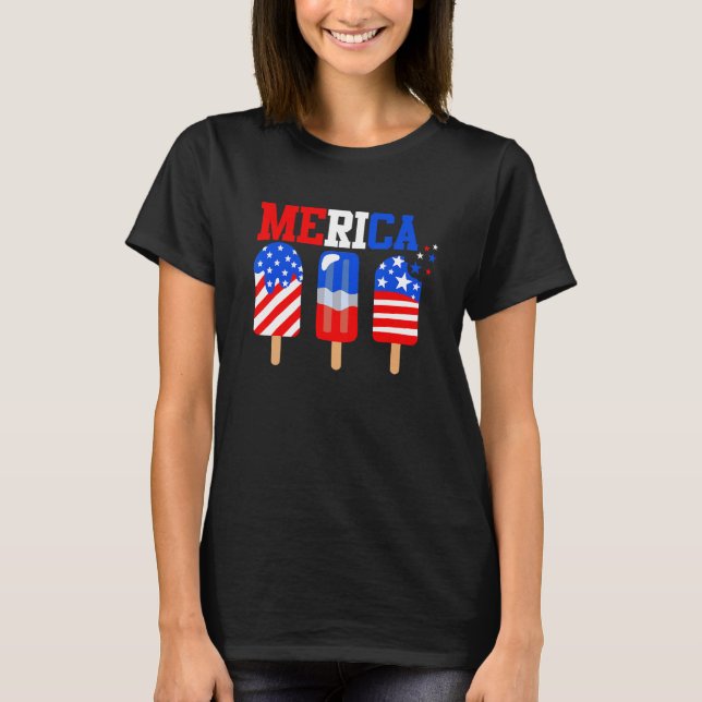 Camiseta 4 de julio de 2014 Márica Popsicle Us Flag (Anverso)