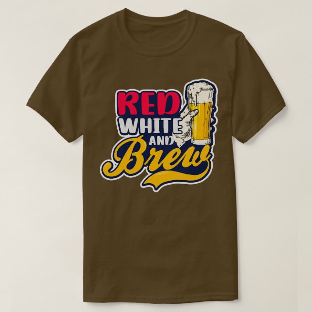 Camiseta 4 De Julio De 2021 Cerveza Blanca Roja (Diseño del anverso)