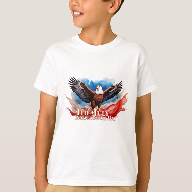 Camiseta 4 de julio de Águila - Diseño de arte patriótico (Anverso)