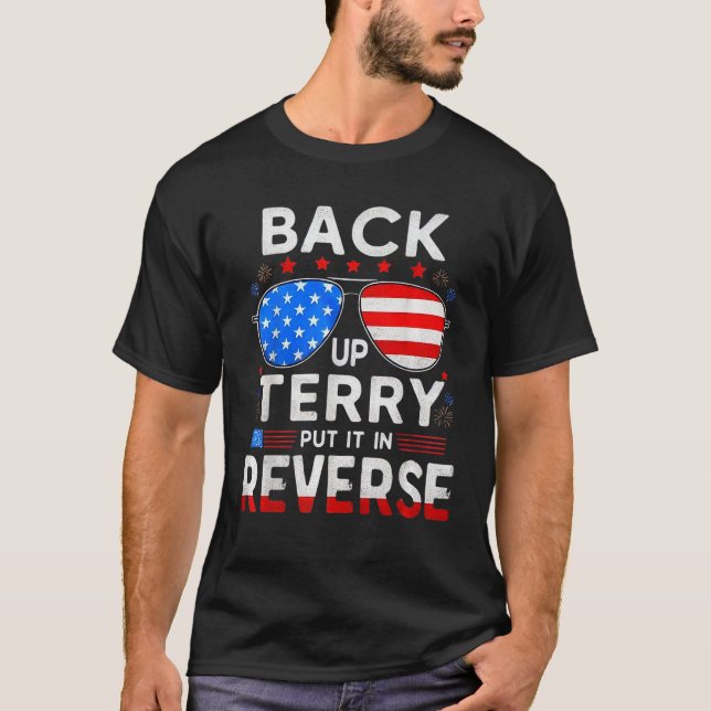 Camiseta 4 de julio de fuegos artificiales Atrás Terry Lo p (Anverso)