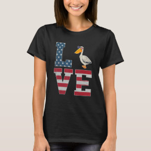 Camiseta 4 De Julio Decor Patriótico Amor Pelícano American