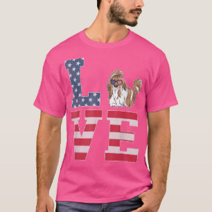Camiseta 4 de julio Decor Patriótico AMOR Shih Tzu Perro Am