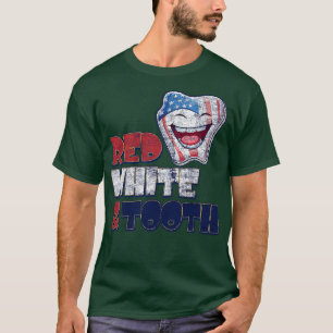 Camiseta 4 de julio Dentist Red White Tooth Dolor