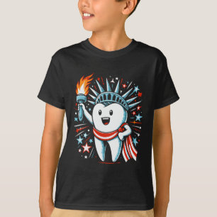 Camiseta 4 De Julio Dentista Dentista Mujeres Patrióticas D