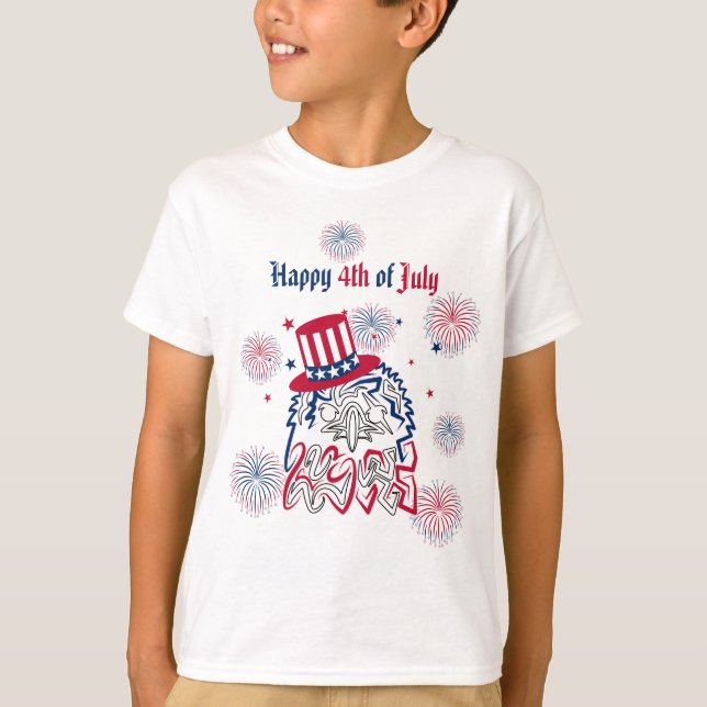 Camiseta 4 de julio Día de la Independencia Águila American (Anverso)