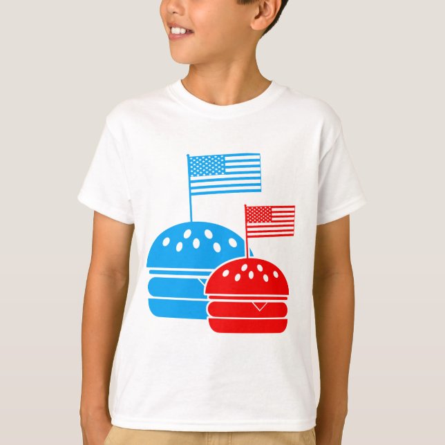 Camiseta 4 de julio - Día de la Independencia - Burger de b (Anverso)