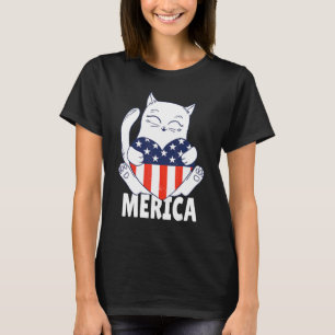 Camiseta 4 De Julio Día De La Independencia De Ee. UU. Gato