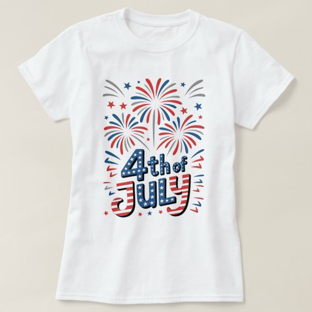 Camiseta 4 de julio, Día de la Independencia de Estados Uni (Diseño del anverso)