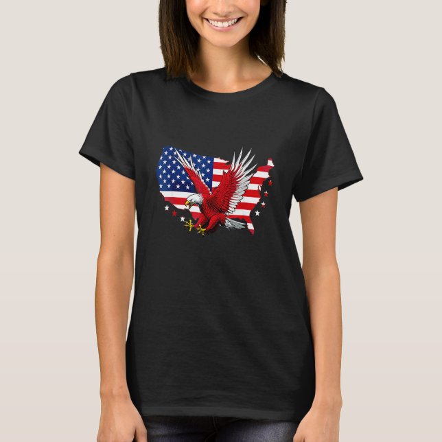Camiseta 4 de julio, Día de la Independencia de la Bandera  (Anverso)