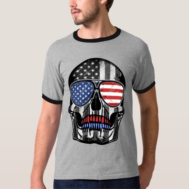 CAMISETA 4 DE JULIO DÍA DE LA INDEPENDENCIA DE SKULL (Anverso)