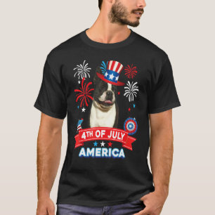 Camiseta 4 De Julio Día Patriótico Boston Terrier Perro Ind