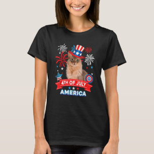 Camiseta 4 De Julio Día Patriótico Gato Somalí Independenci