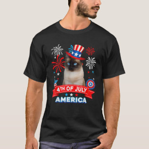 Camiseta 4 De Julio Día Patriótico Independencia Del Gato S