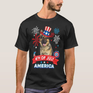 Camiseta 4 De Julio, Día Patriótico, Pastor Alemán Inde