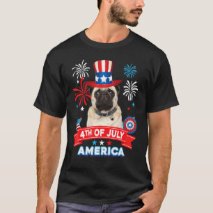 Camiseta 4 De Julio Día Patriótico Pug Independencia De Per