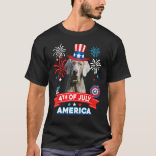 Camiseta 4 De Julio Día Patriótico Weimaraner Perro Indepen