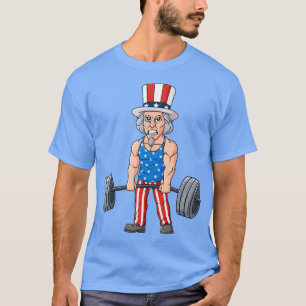 Camiseta 4 De Julio Diez Años Funny Del Tío Sam WeightEleva