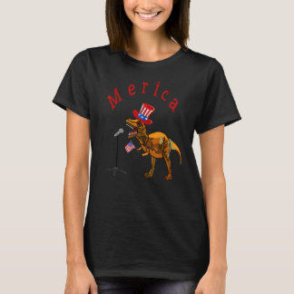 Camiseta 4 de julio Dinosaurio de Bandera Patriótica Americ