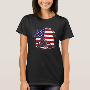 Camiseta 4 De Julio Dirt Bike Bandera Americana Motocross B