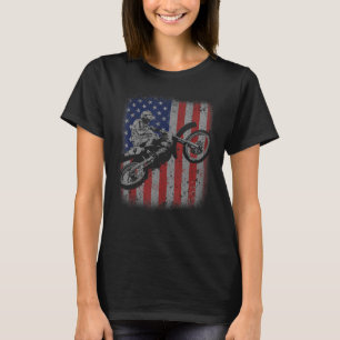 Camiseta 4 de julio Dirt Bike Motocross American Flag MX