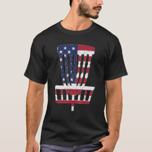 Camiseta 4 De Julio Disk Golf Basket Hombres Bandera Estado
