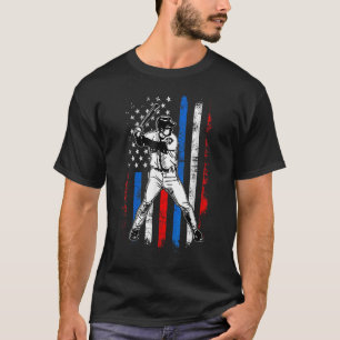 Camiseta 4 De Julio Divertido Béisbol Americano Bandera Bat