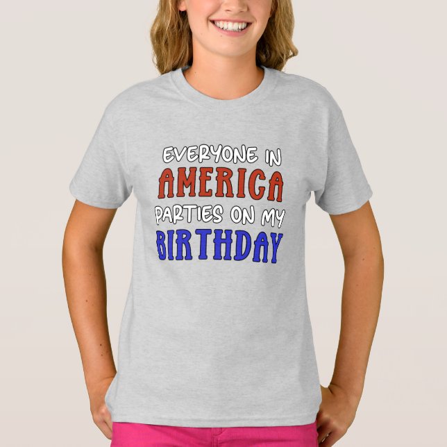 Camiseta 4 de julio Divertido cumpleaños (Anverso)
