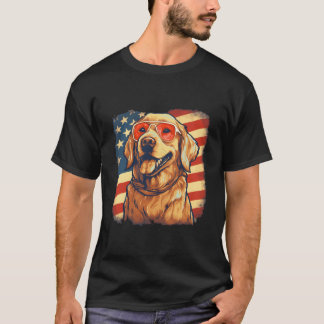 Camiseta 4 De Julio Dorado Bandera Americana Dorada Patriót